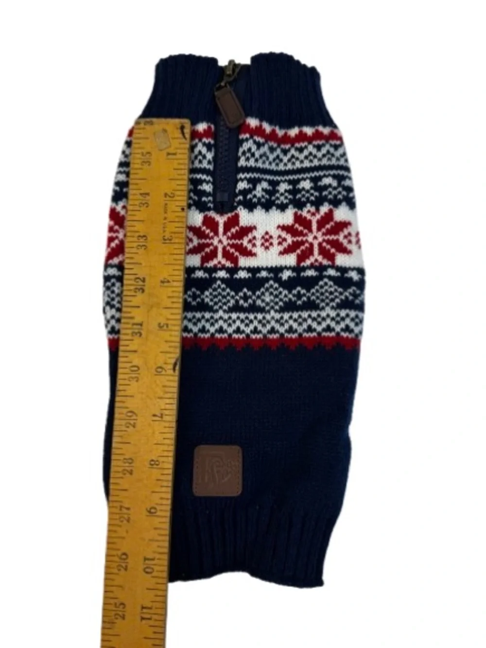 Navy Red White Fair Isle Half-zip Sweater